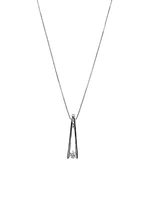 10K White Gold 0.086cttw Canadian Diamond Necklace, 18"