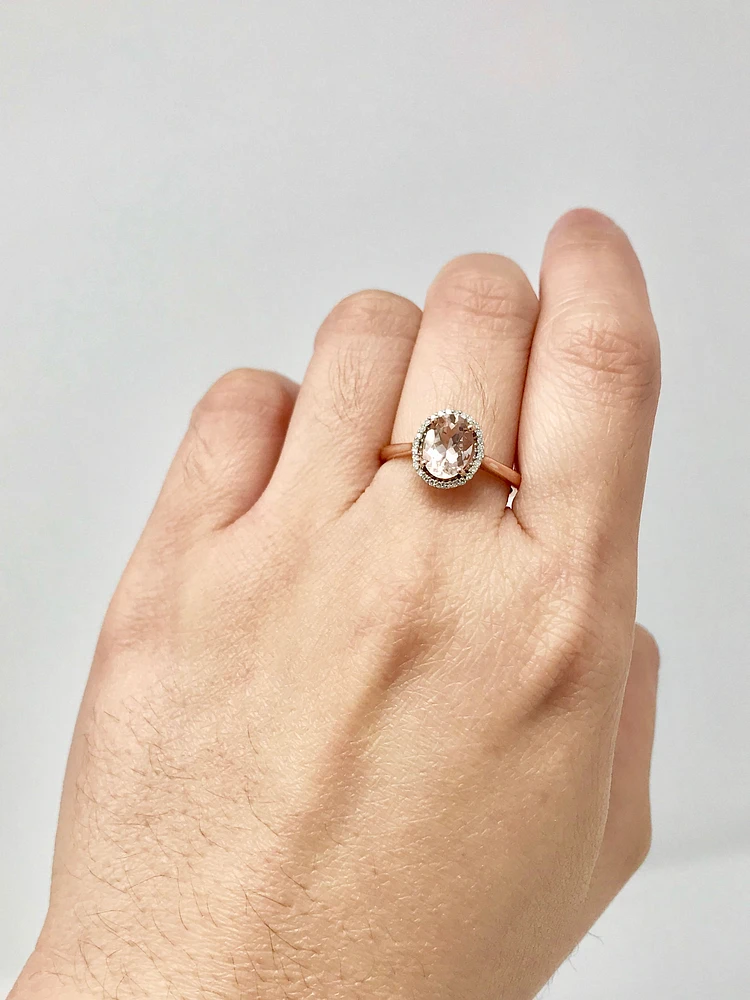 Morganite and Diamond Ring