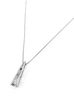 10K White Gold 0.086cttw Canadian Diamond Necklace, 18"