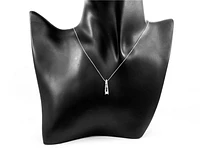 10K White Gold 0.086cttw Canadian Diamond Necklace, 18"