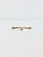 10K Rose Gold 0.25cttw Diamond Bangle, 7"
