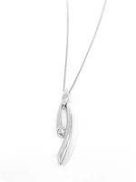 10K White Gold 0.12cttw Canadian Diamond Necklace, 18"
