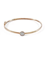 10K Rose Gold 0.25cttw Diamond Bangle, 7"