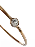 10K Rose Gold 0.25cttw Diamond Bangle, 7"