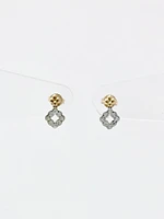 10K White & Yellow Gold 0.25cttw Diamond Stud/Dangle/Drop Earrings