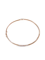 10K Rose Gold 0.25cttw Diamond Bangle, 7"