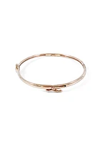 10K Rose Gold 0.25cttw Diamond Bangle, 7"