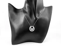 10K White Gold 0.50cttw Diamond Pendant with Box Chain - 18 Inches