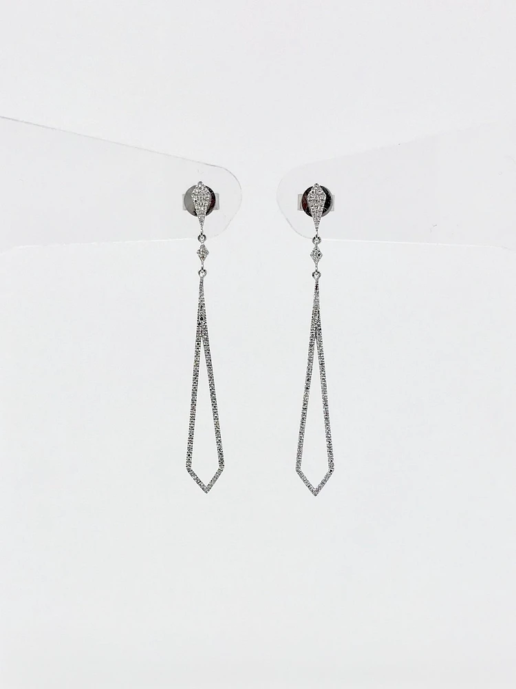 14K Gold 0.44cttw Diamond Dangle / Chandelier Earrings