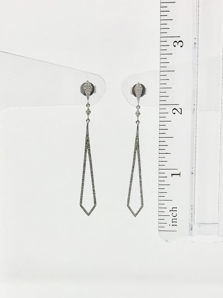 14K Gold 0.44cttw Diamond Dangle / Chandelier Earrings