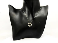 10K White and Yellow Gold 0.20cttw Diamond Heart Pendant, 18"