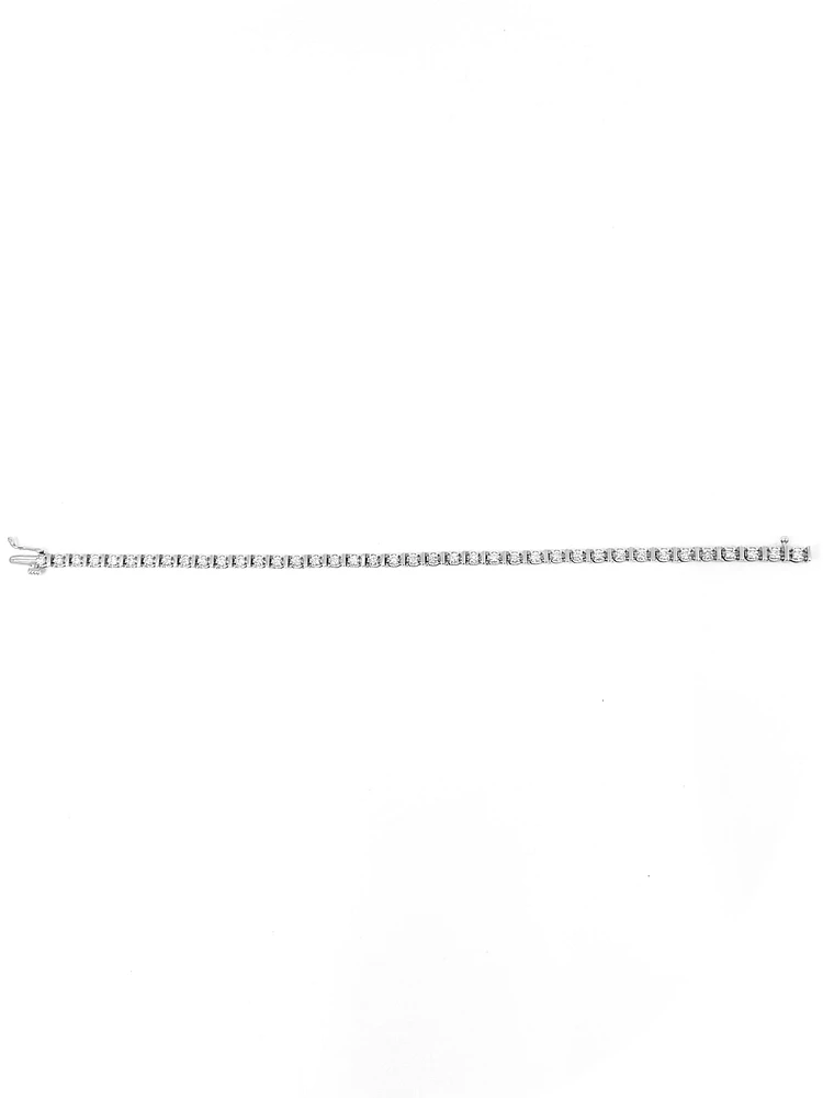 10K White Gold 1.50 Carat Diamond Tennis Bracelet, 7"