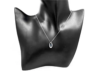 10K White Gold 0.12cttw Genuine Sapphire & 0.013cttw Diamond Pendant, 18"