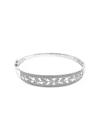 10K White Gold 0.56cttw Diamond Bangle, 7"