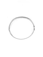 10K White Gold 0.56cttw Diamond Bangle, 7"