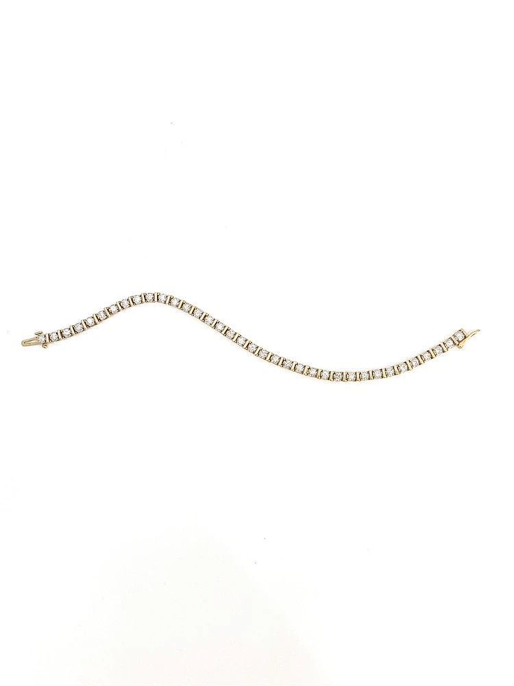 10K Yellow Gold 2.00cttw Diamond Tennis Bracelet, 7"