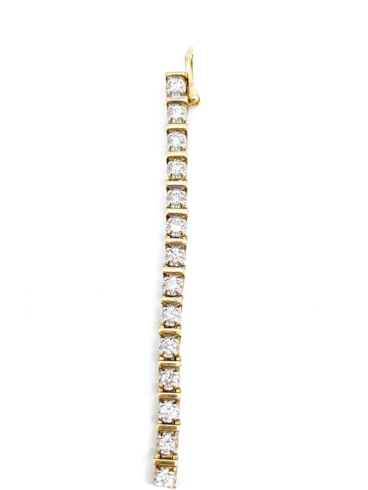 10K Yellow Gold 2.00cttw Diamond Tennis Bracelet, 7"