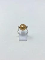 18K White Gold South Sea Pearl and Diamond Ring - Size 6.5