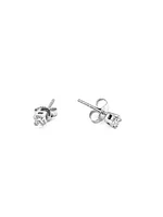 14K White Gold 0.20cttw Princess Cut Canadian Diamond Earrings