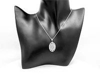 10K White Gold 1.00cttw Diamond Pendant, 18"