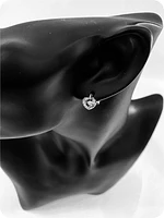 10K White Gold 0.35cttw Round Brilliant Cut Diamond Pulse Dangle Stud Earrings