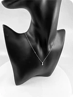 14K White Gold 0.17cttw Princess Cut Square Cut Canadian Diamond Necklace, 18”