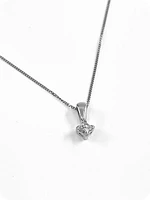 14K White Gold 0.17cttw Princess Cut Square Cut Canadian Diamond Necklace, 18”