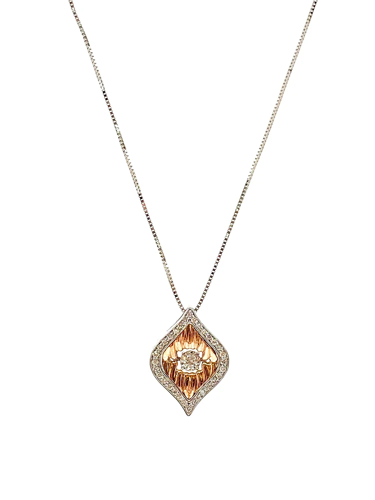 10K Rose Gold 0.20cttw Diamond Pendant, 18"