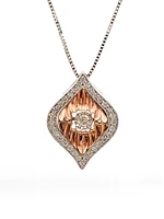 10K Rose Gold 0.20cttw Diamond Pendant, 18"