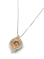 10K Rose Gold 0.20cttw Diamond Pendant, 18"