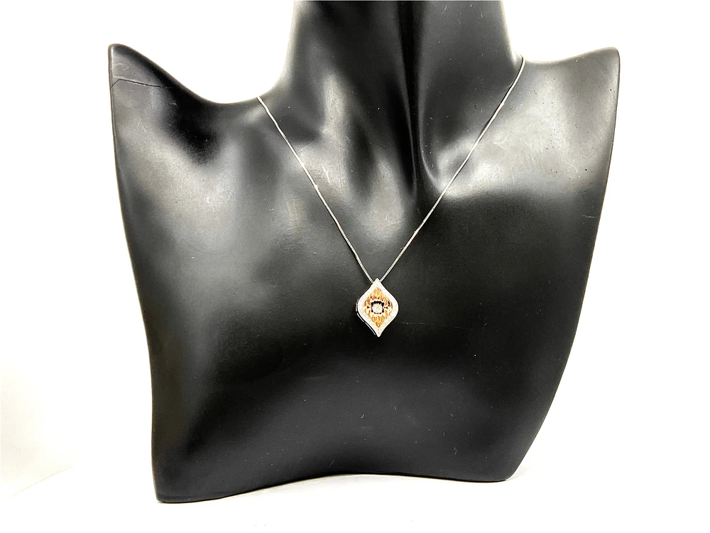 10K Rose Gold 0.20cttw Diamond Pendant, 18"