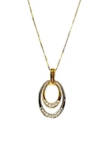 10K White & Yellow Gold 0.10cttw Canadian Diamond Pendant, 18"