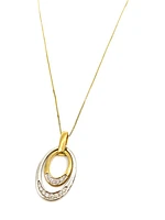 10K White & Yellow Gold 0.10cttw Canadian Diamond Pendant, 18"