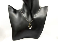 10K White & Yellow Gold 0.10cttw Canadian Diamond Pendant, 18"