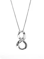 Sterling Silver 0.063cttw Diamond Infinity Necklace, 18"