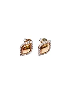 10K White & Rose Gold 0.13cttw Diamond Stud Earrings