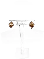 10K White & Rose Gold 0.13cttw Diamond Stud Earrings