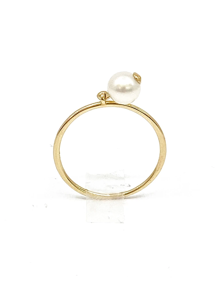 10K Yellow Gold 6.mm Genuine Fresh Water Pearl Ring, size 6.5