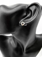 10K White & Rose Gold 0.12cttw Diamond Heart Stud Earrings