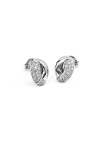 10K White Gold 0.28cttw Pave Diamond Stud Earrings