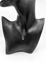 10K White Gold 0.035cttw Canadian Diamond Necklace, 18"