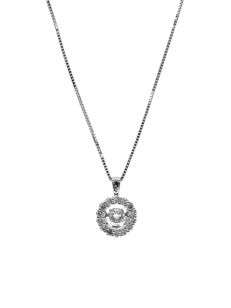 10K White Gold 0.35cttw Diamond Eternity Pendant, 18"