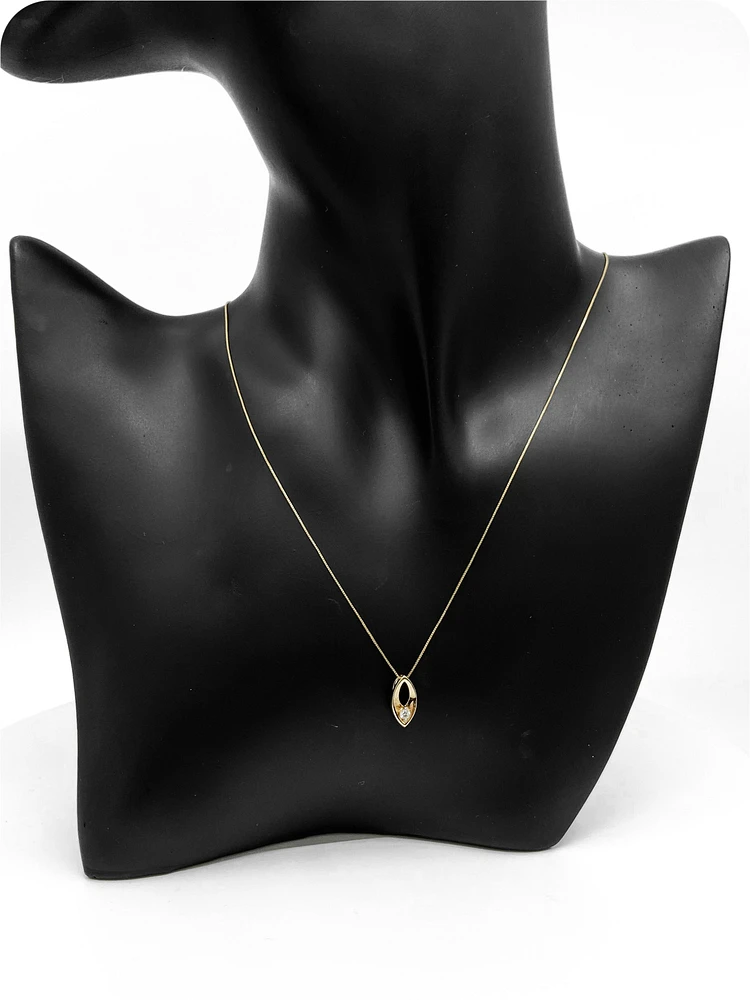 10K Yellow Gold 0.066cttw Canadian Diamond Necklace, 18"