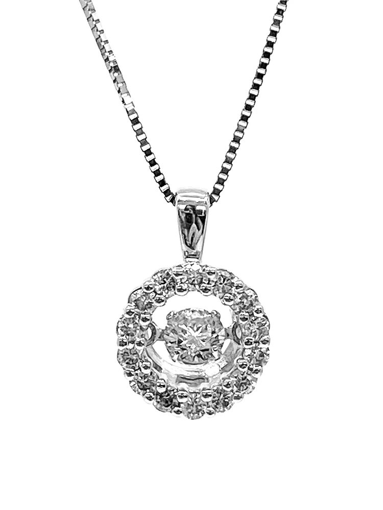 10K White Gold 0.35cttw Diamond Eternity Pendant, 18"