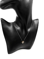 10K White & Rose Gold 0.036cttw Canadian Diamond Heart Pendant, 18"