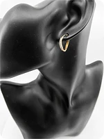 10K Yellow Gold 0.12cttw Diamond Hoop Huggie Hinged Earrings