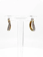 10K Yellow Gold 0.12cttw Diamond Hoop Huggie Hinged Earrings