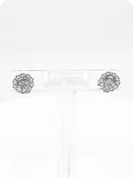 10K White Gold 0.50cttw Diamond Halo Pulse Earrings