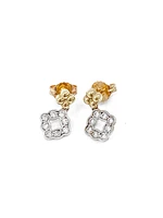 10K White & Yellow Gold 0.25cttw Diamond Stud/Dangle/Drop Earrings