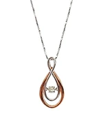 10K White & Rose Gold 0.10cttw Diamond Infinity Pendant, 18"